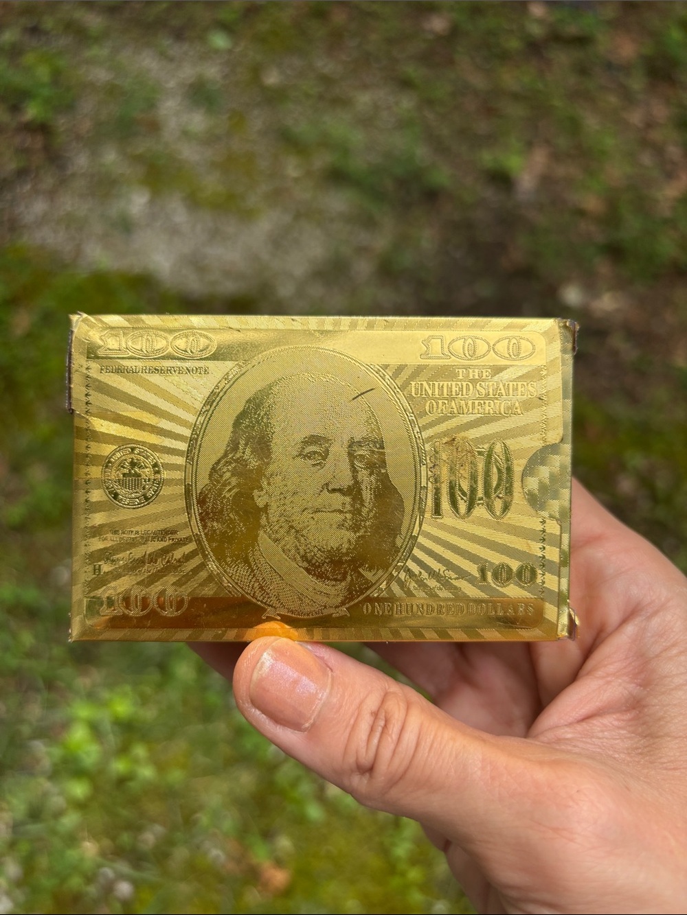 24k Gold Foil Playing Cards $100 Bills